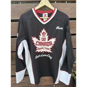 *Vintage Roots Canada Salt Lake City Olympic Hockey Jersey Mens Black  Small